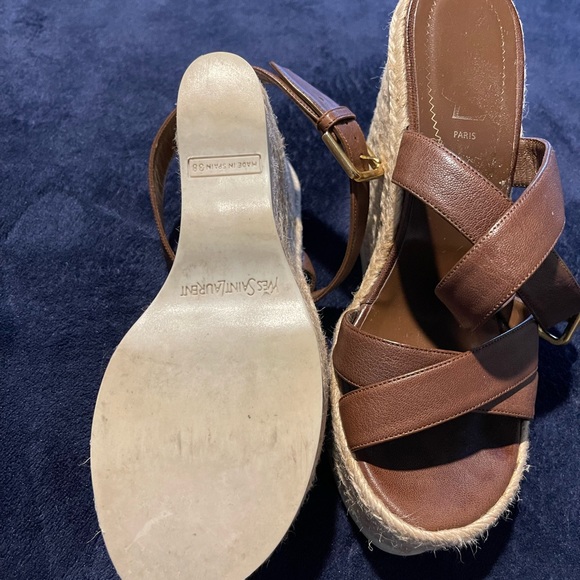 YSL Brown leather strap up, Espedrille bottom - Picture 3 of 6